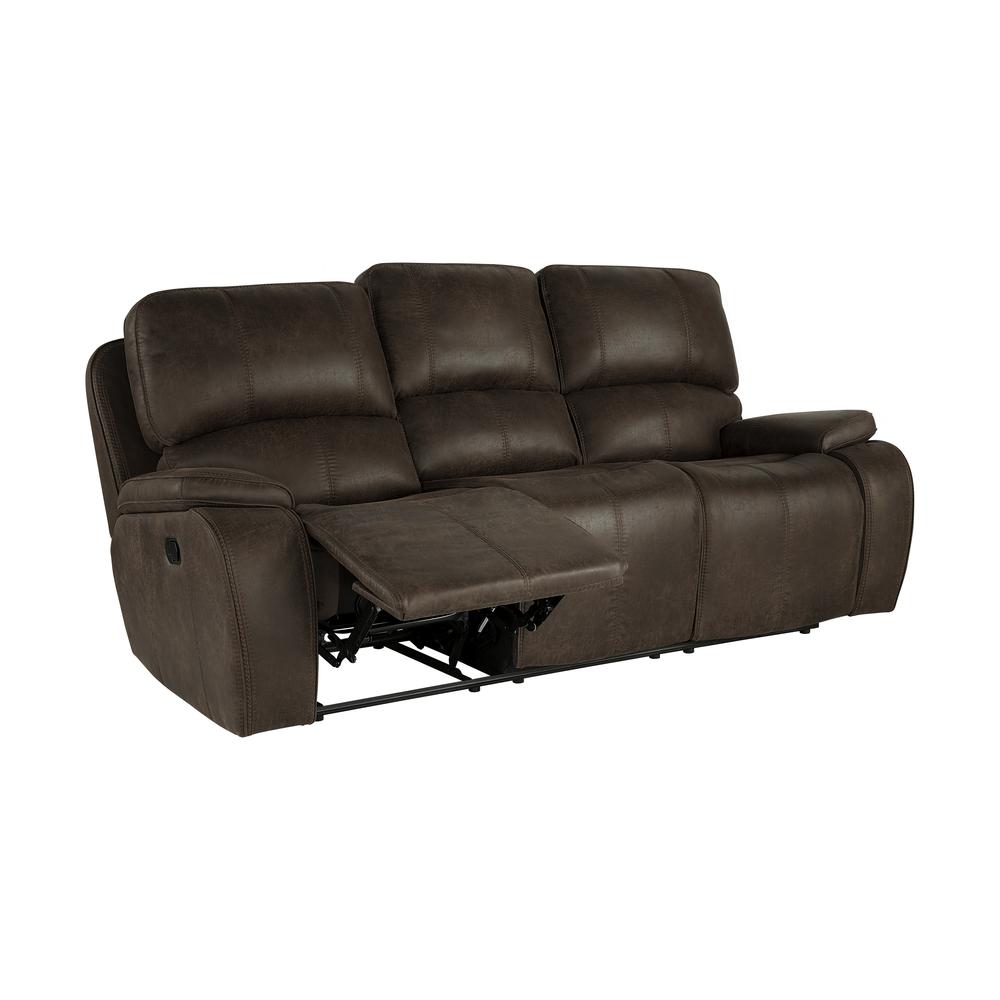 Brookings  Sofa W/Dual Recliner-Brown. Picture 4