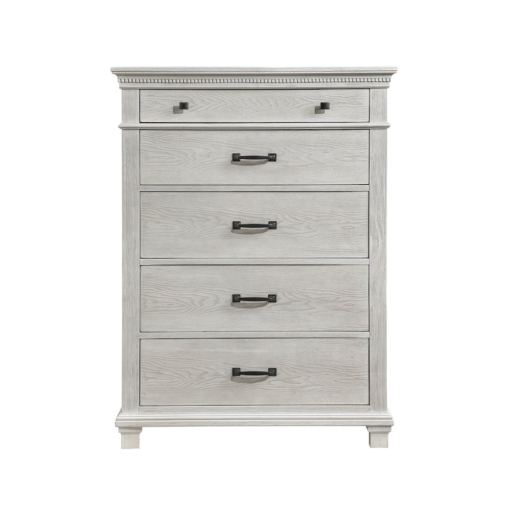 Silver Sands Wood 5-Drawer Chest in Gray. Picture 3