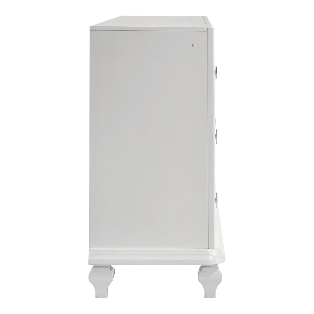 Stardust Wood 6-Drawer Dresser, White. Picture 5