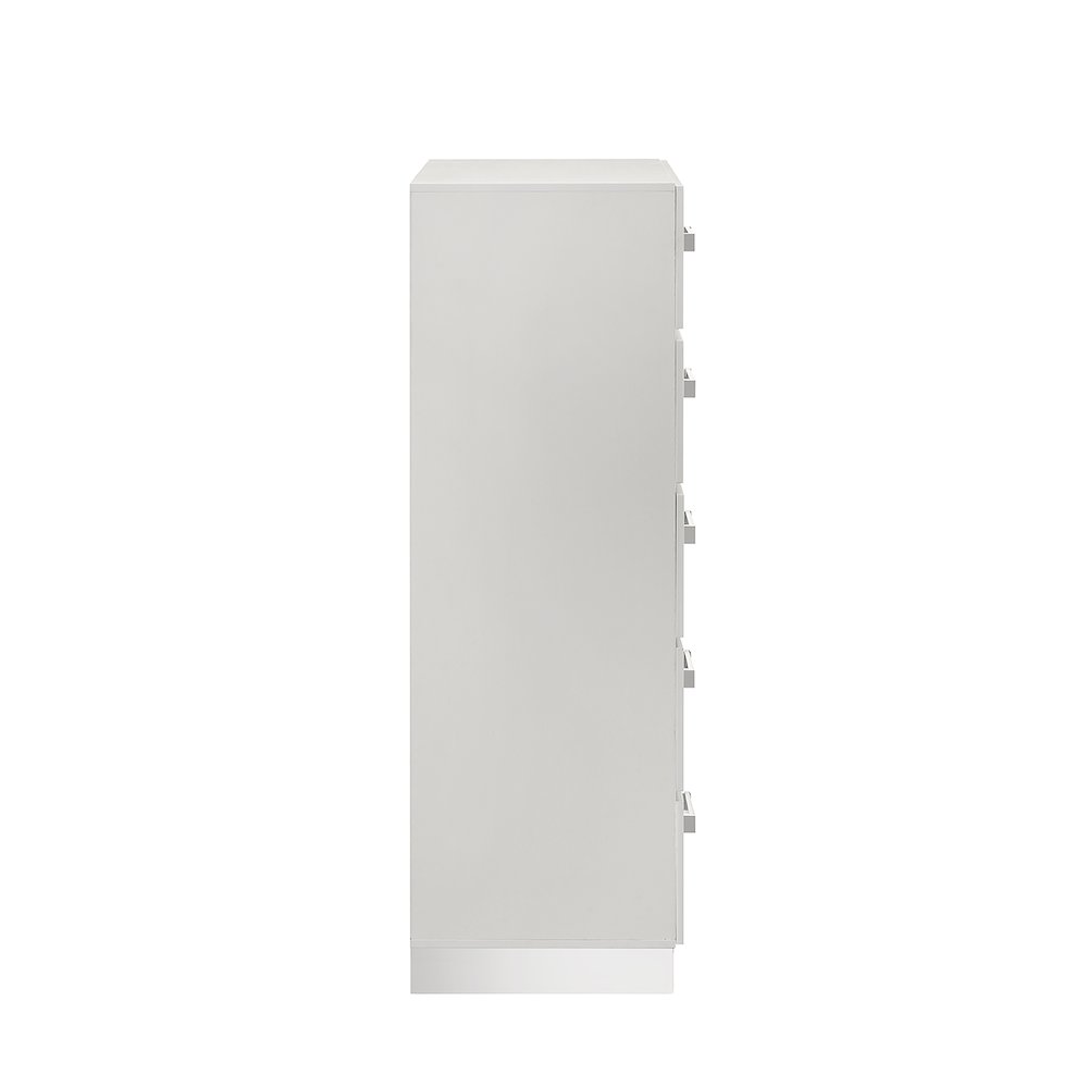 Europa Wood 5-Drawer Chest, White. Picture 4