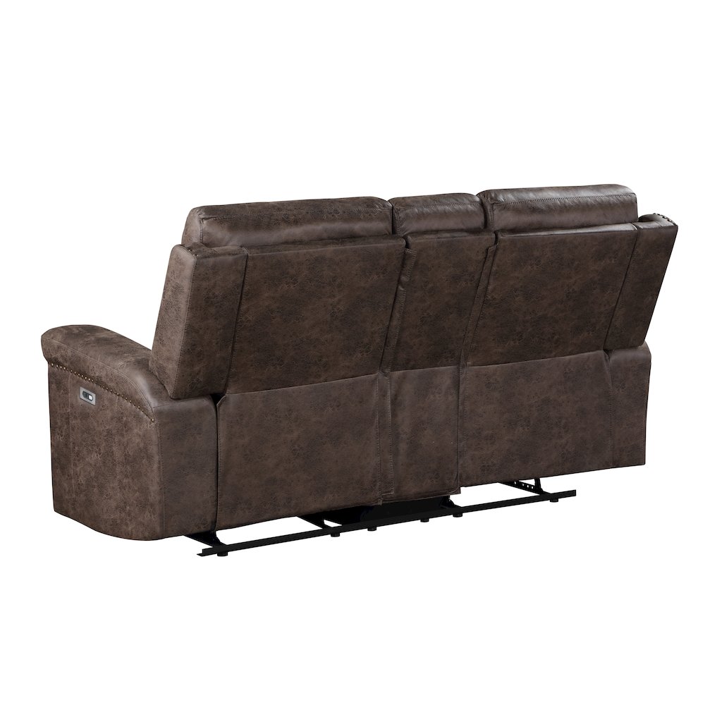 Quade 2-Piece Fabric Upholstered Power Sofa And Loveseat Set, Mocha Brown. Picture 7