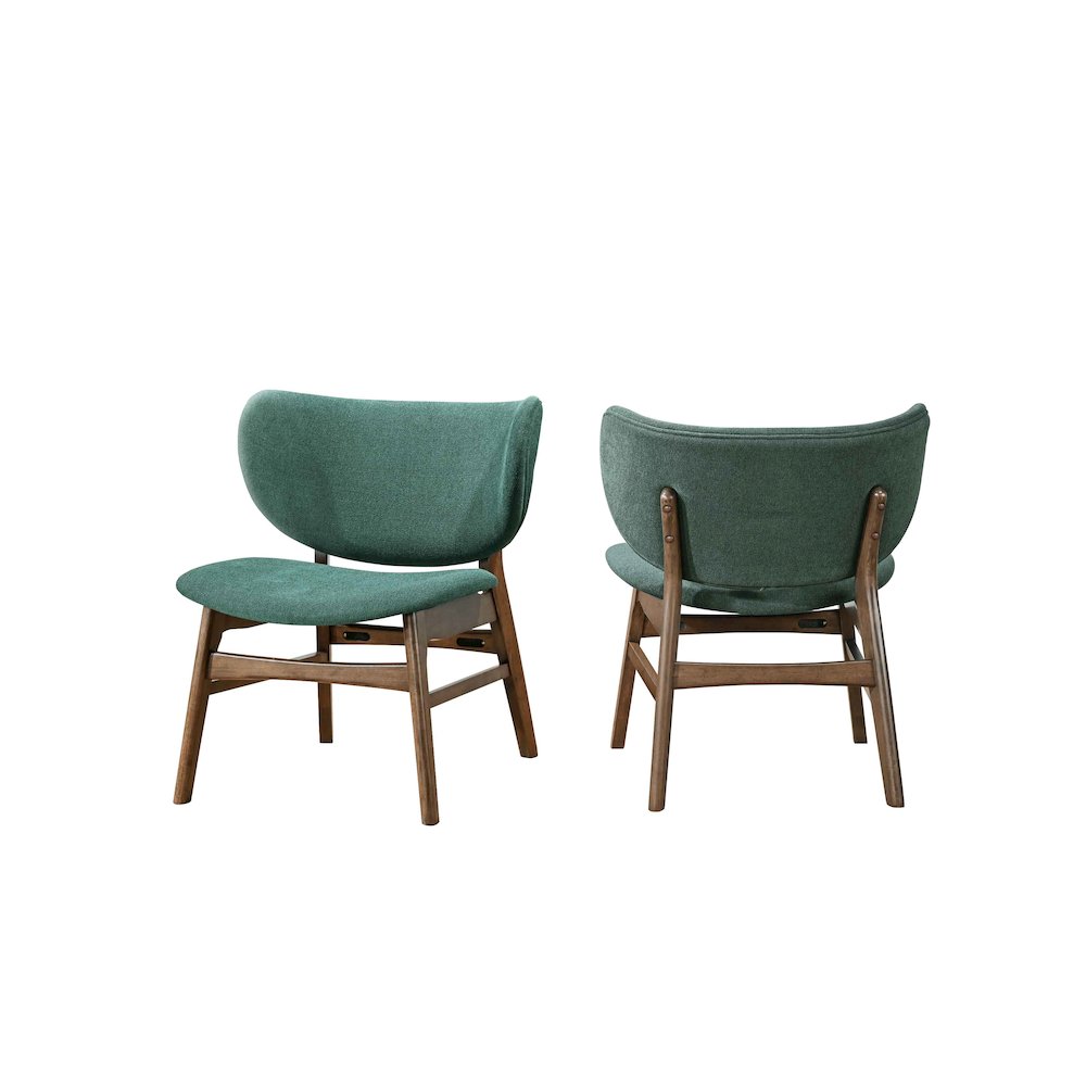 Adler 2-Piece Wood & Fabric Lounge Chair in Green. Picture 2