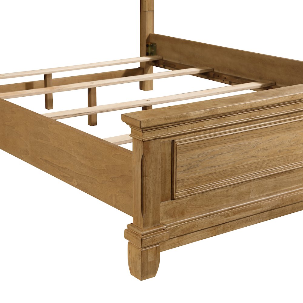 Sunstone Wood Queen Panel Bed in Honey Brown. Picture 6