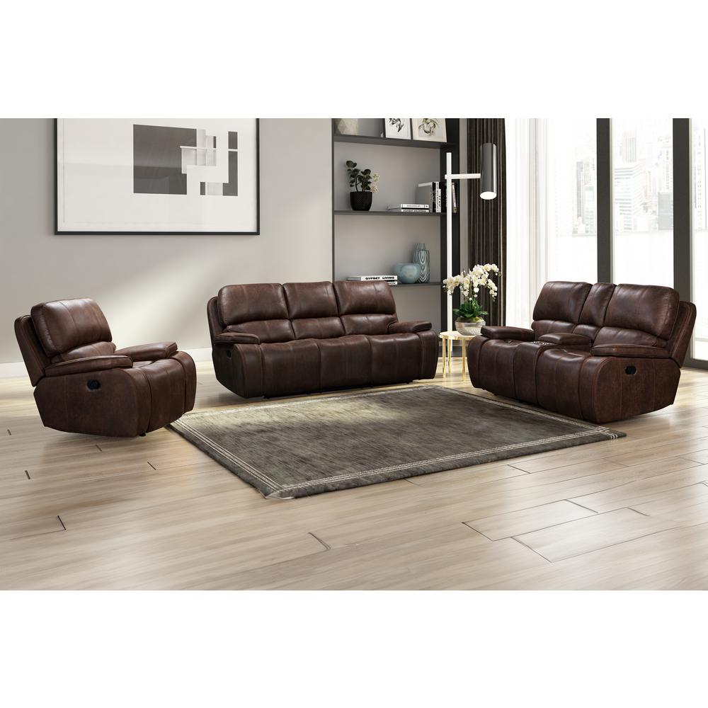 Brookings  Sofa W/Dual Recliner-Brown. Picture 8