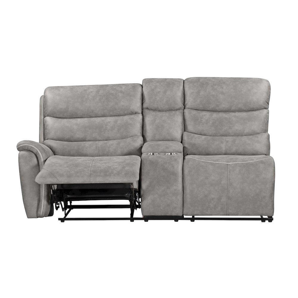 Kamari 3-Piece Polyester Fabric Manual Sectional Set, Gray. Picture 15