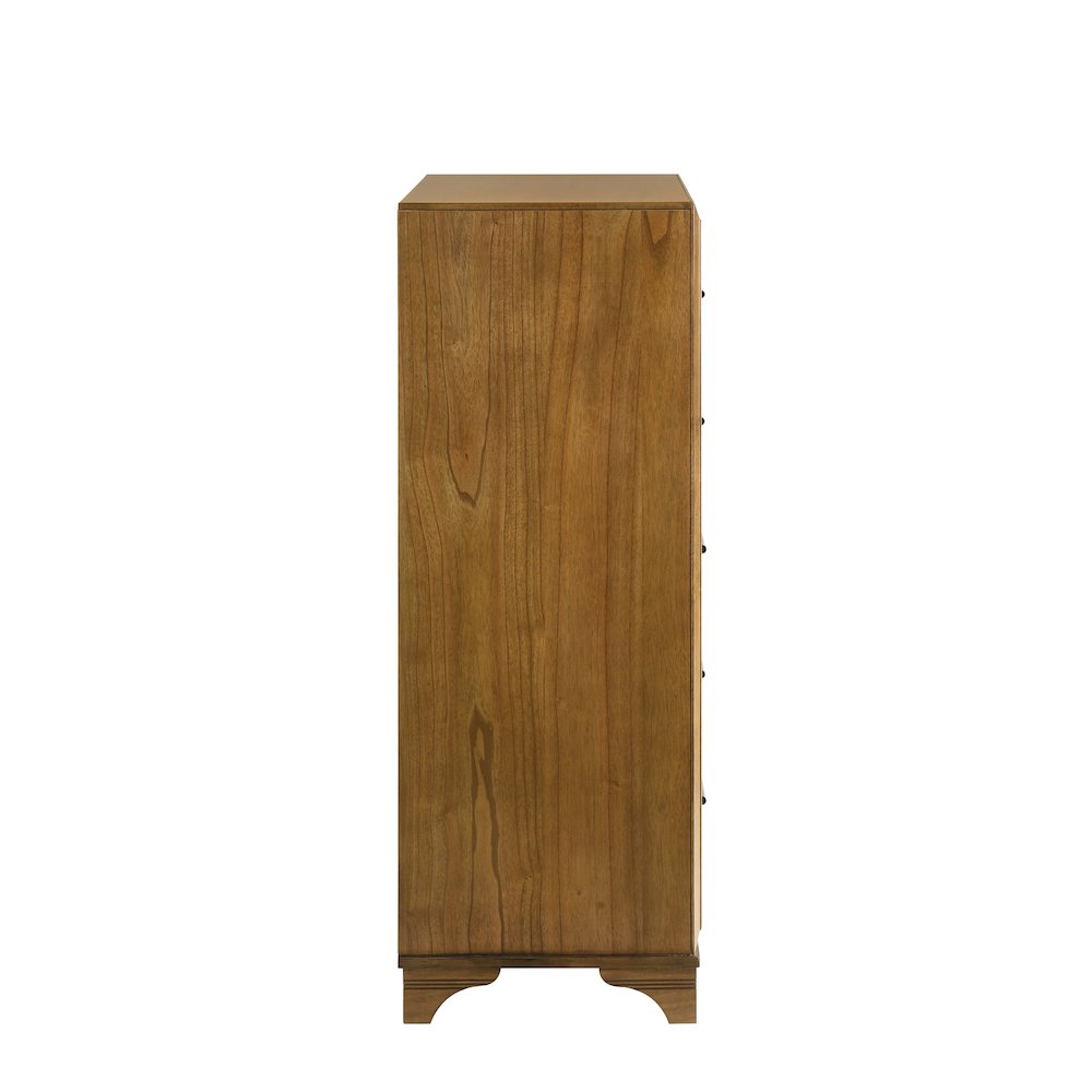 Talcott Wood 5-Drawer Chest in Honey/Brown. Picture 4