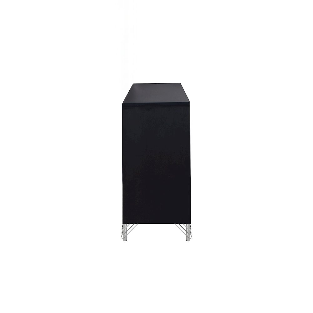 Ava Wood 7 Metal Glide Drawers Dresser in Ebony Black. Picture 5