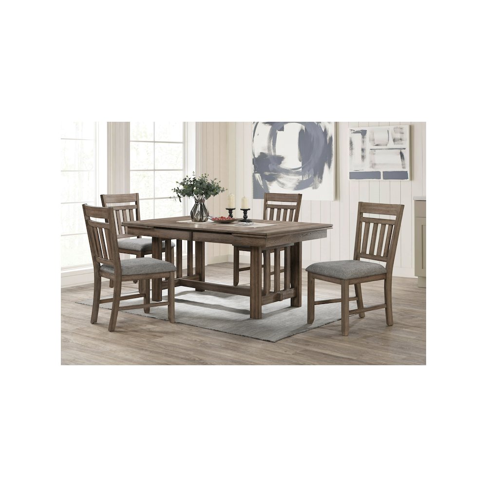 Harrisburg 5-Piece Wood Dining Set, Walnut. Picture 11