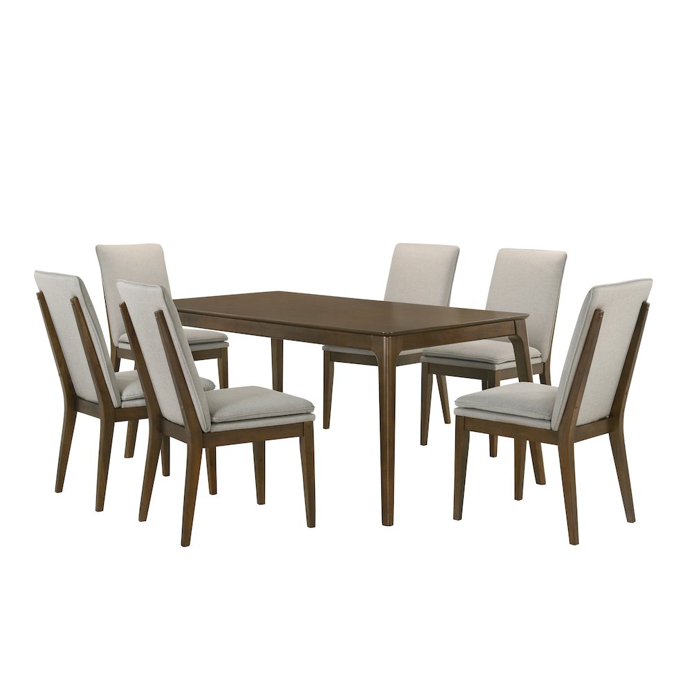 Maggie 7-Piece Wood Dining Table Set, Natural. Picture 2