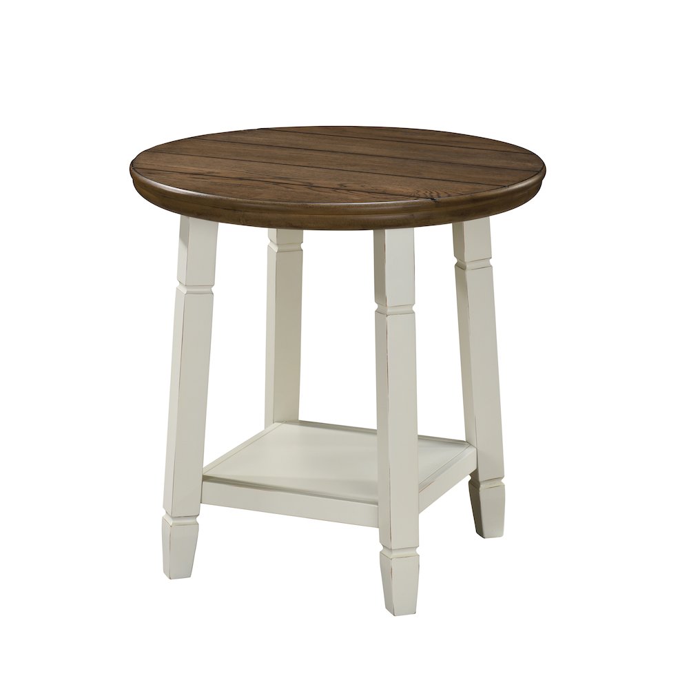 Flaherty 3-Piece Wood Occasional Table Set in Brown/White. Picture 7