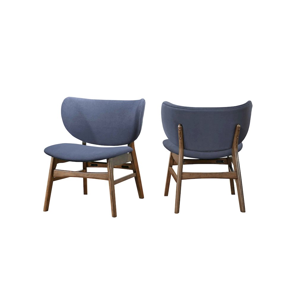 Adler 2-Piece Wood & Fabric Lounge Chair in Blue. Picture 2