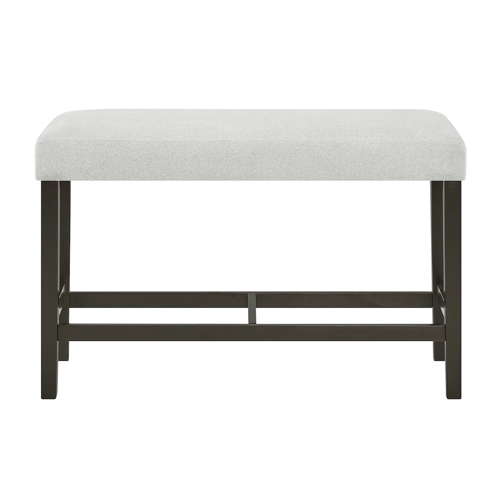 Carissa Counter Bench with Upholstered Seat in Stone. Picture 3