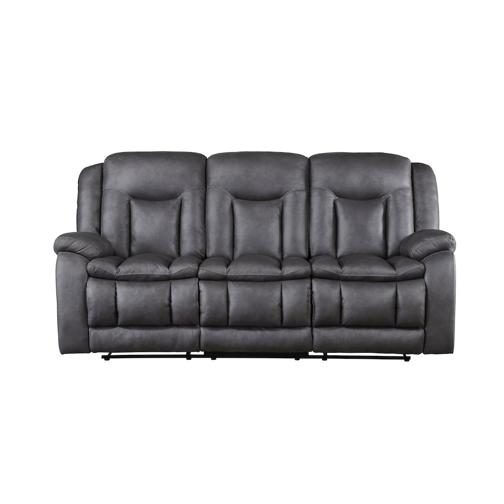 Morello Fabric Sofa with Dual Recliners, Gray. Picture 2