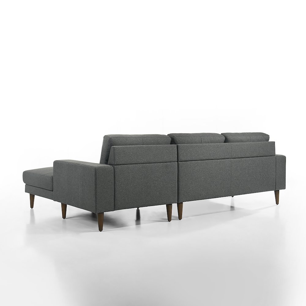 Vale 2-piece Polyester Fabric Chaise Sectional, Gray. Picture 3