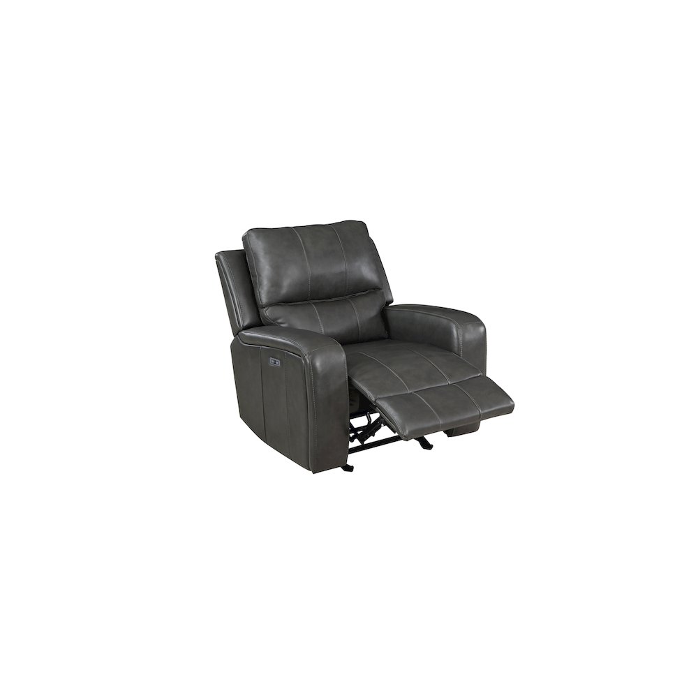 Linton Leather Glider Recliner W/ Pwr Fr-Gray. Picture 4