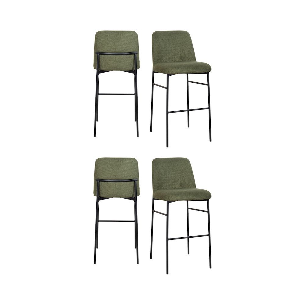 New Classic Furniture Erik Fabric Upholstered Bar Stool in Green (Set of 4). Picture 1