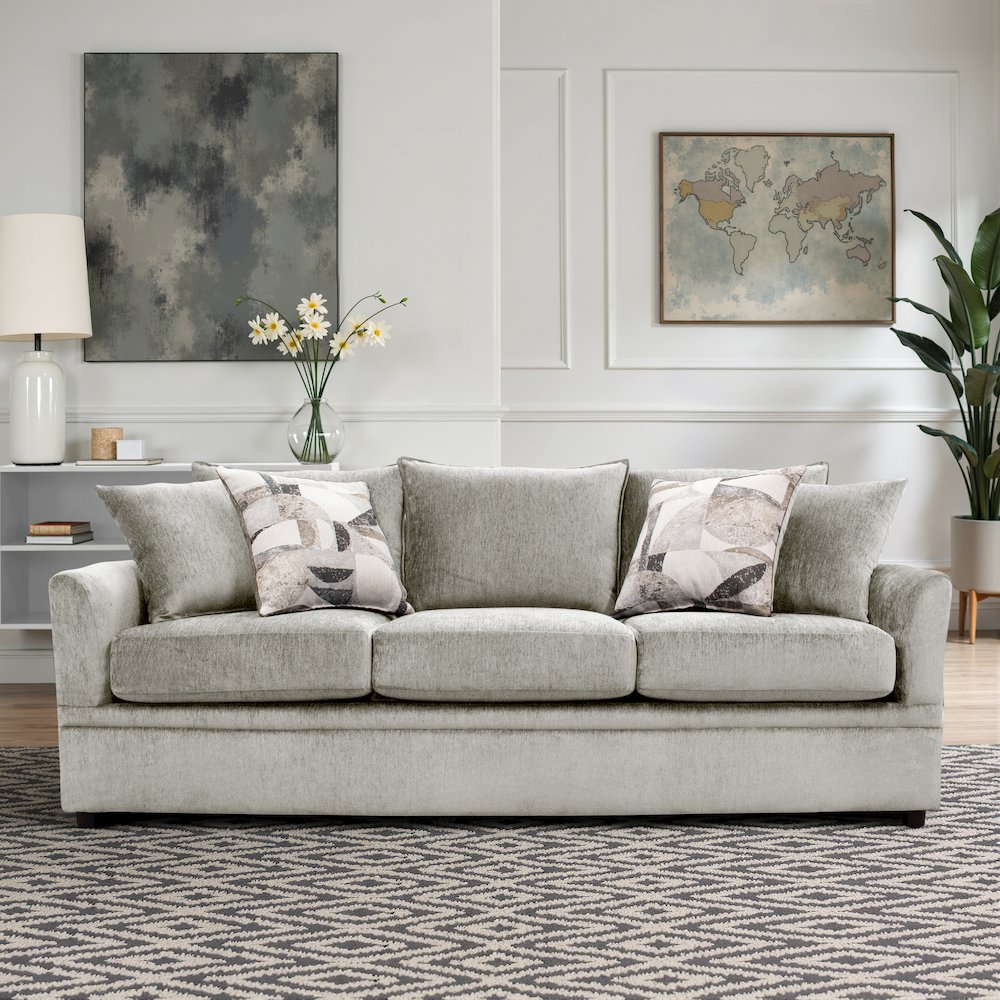 Sylvie Polyester Upholstered Sofa in Light Gray. Picture 6