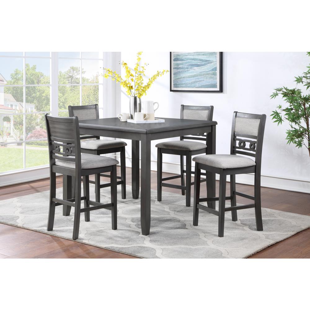 Furniture Gia 5-Piece Transitional Wood Counter Set in Gray. Picture 2
