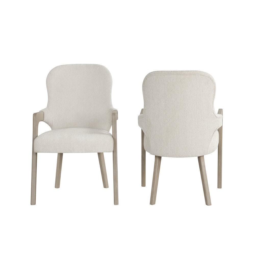 Gwendolyn Wood Dining Arm Chair in Taupe (Set of 2). Picture 1