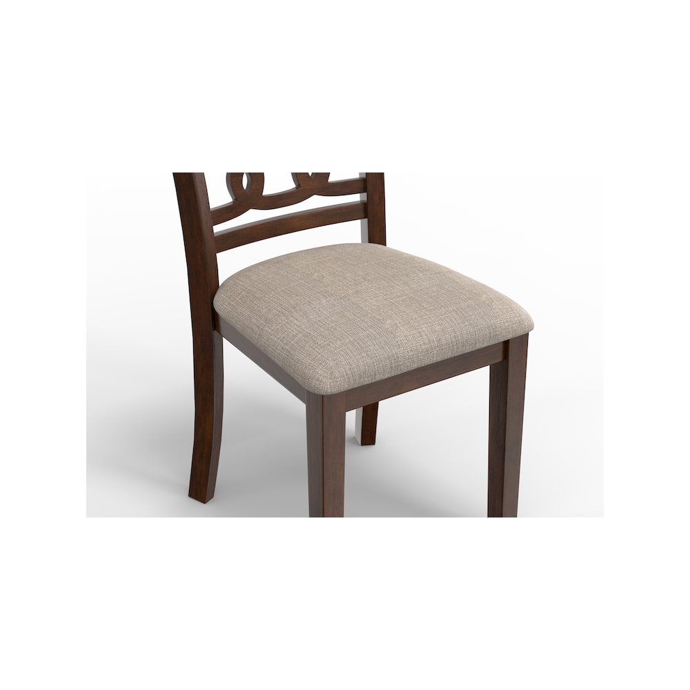 Gia 5-Piece 47" Wood Round Dining Set, Cherry. Picture 9