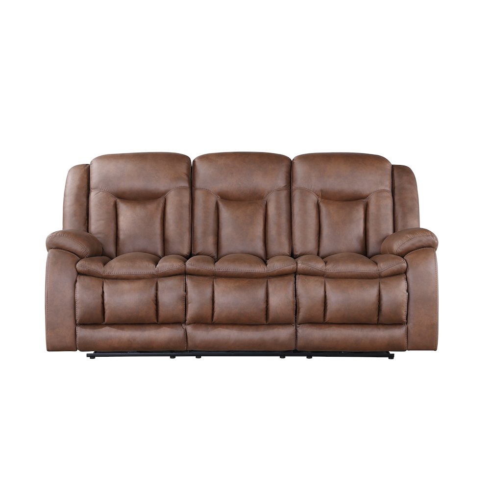 Morello Fabric Sofa with Dual Recliners, Brown. Picture 2