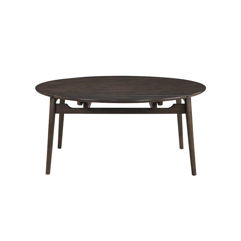 Rex 5-Piece Wood Round Dining Set with Leaf Table, Walnut. Picture 3