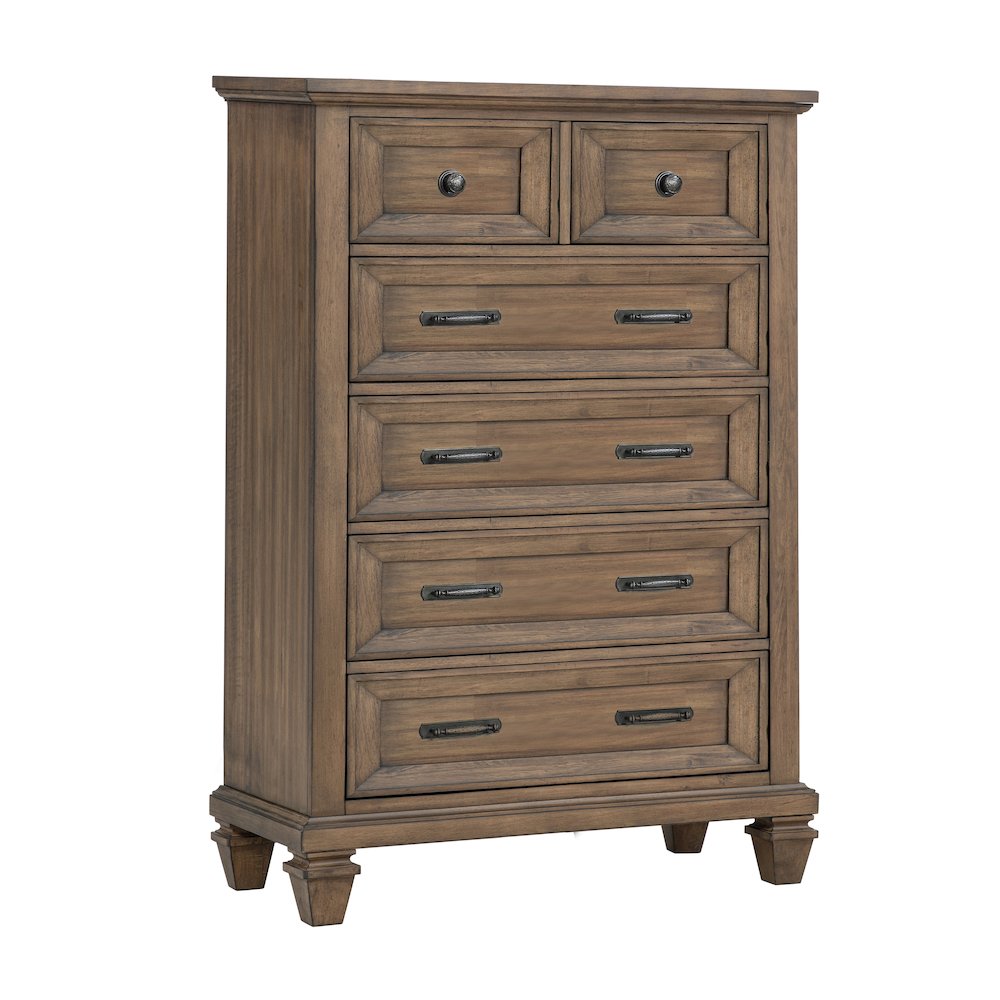 Mariana Wood 5-Drawer Chest, Vintage Mocha. Picture 7