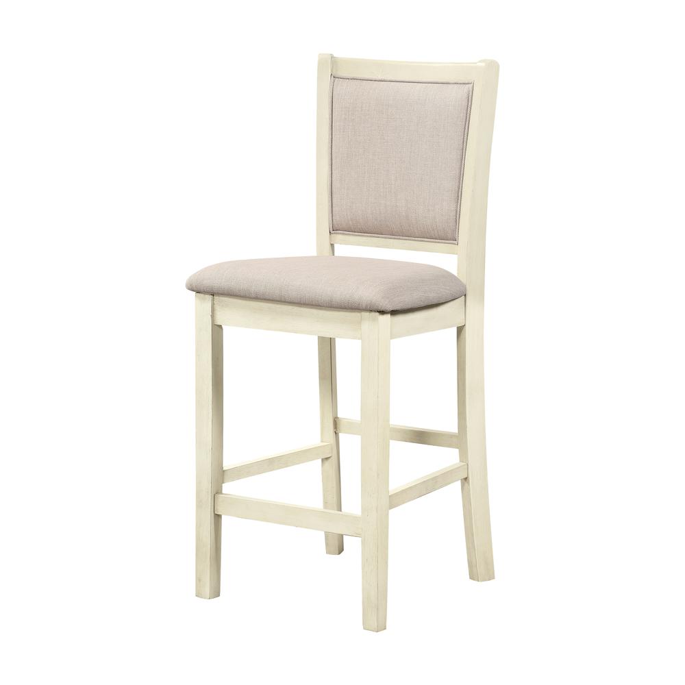 Amy 5-Piece Wood Round Counter Set with 4 Chairs in Bisque Beige. Picture 7