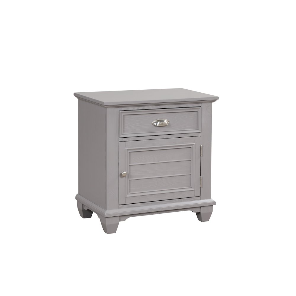 Jamestown Wood 1-Drawer Nightstand, Gray. Picture 1
