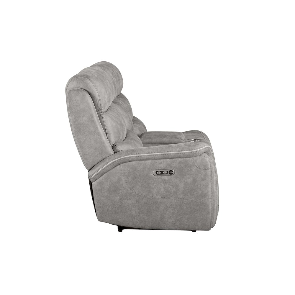 Kamari 3-Piece Polyester Fabric Power Sectional Set, Gray. Picture 16