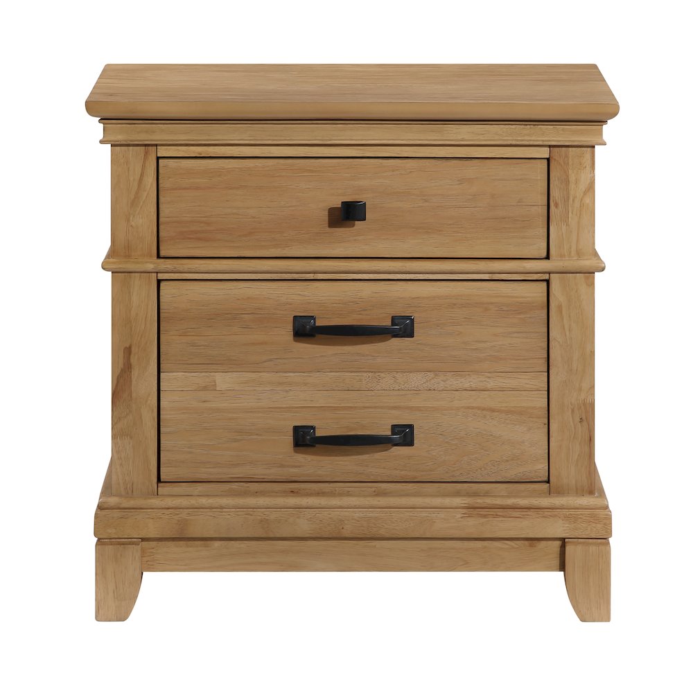 Sunstone Wood 3-Drawer Nightstand in Honey. Picture 1