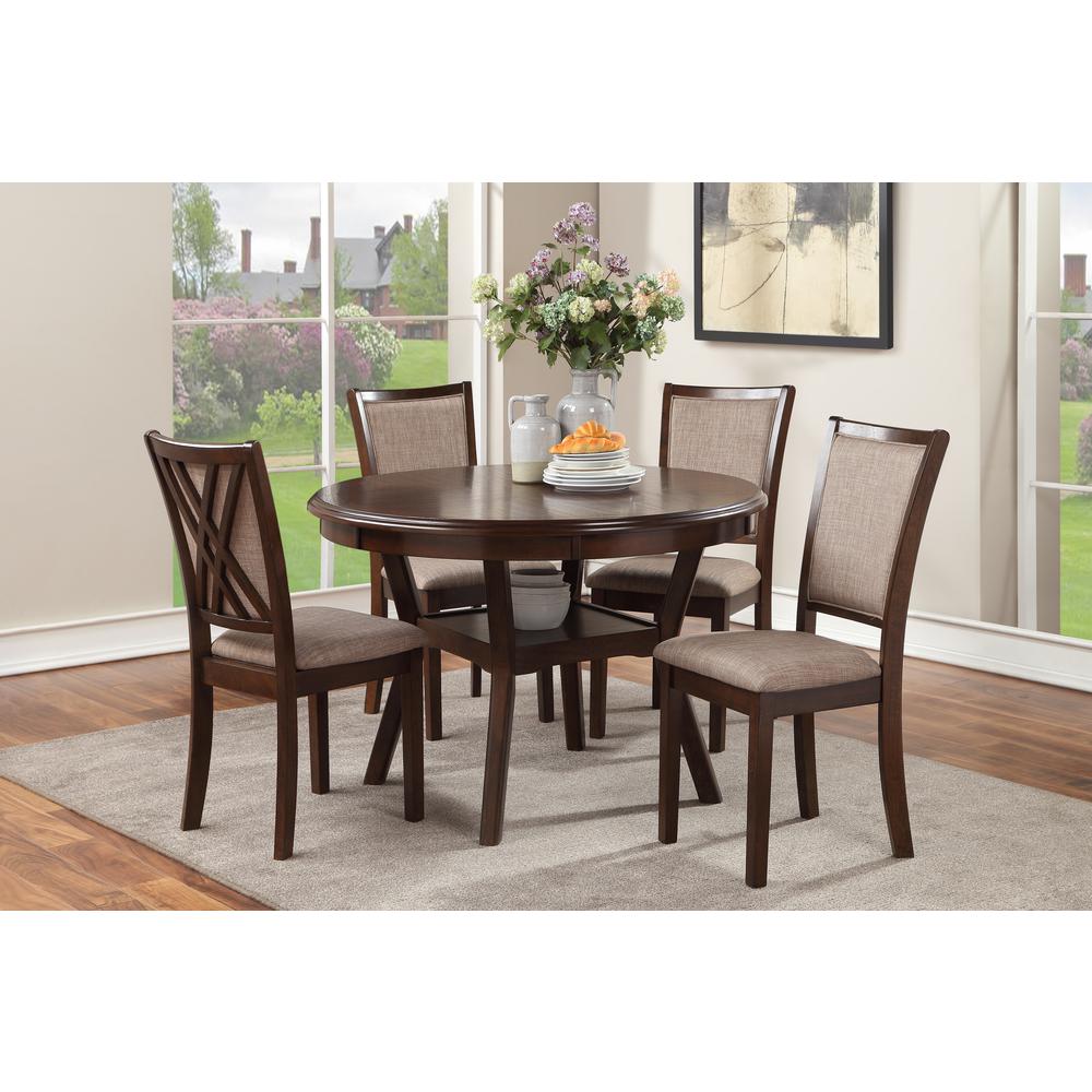 Furniture Amy 5-Piece Contemporary Wood Dining Set in Cherry. Picture 12