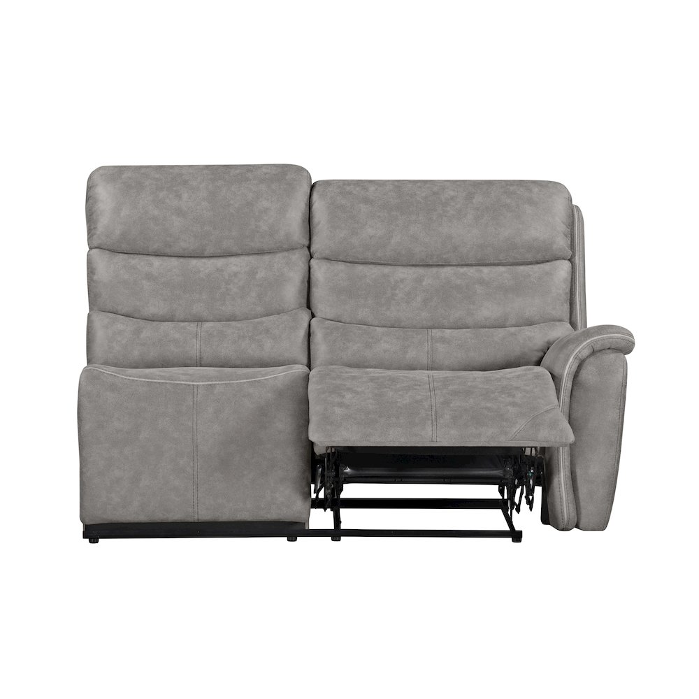 Kamari 3-Piece Polyester Fabric Manual Sectional Set, Gray. Picture 4