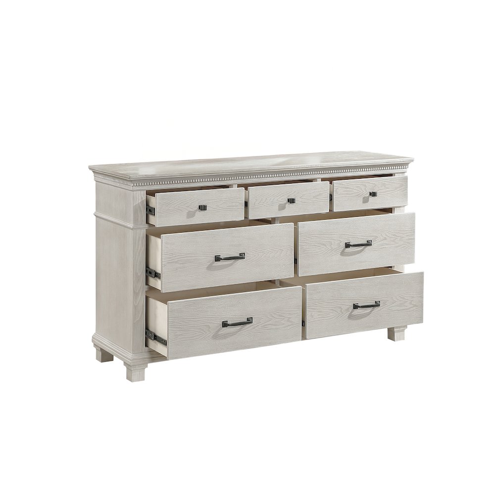Silver Sands Wood 7-Drawer Dresser in Gray. Picture 3