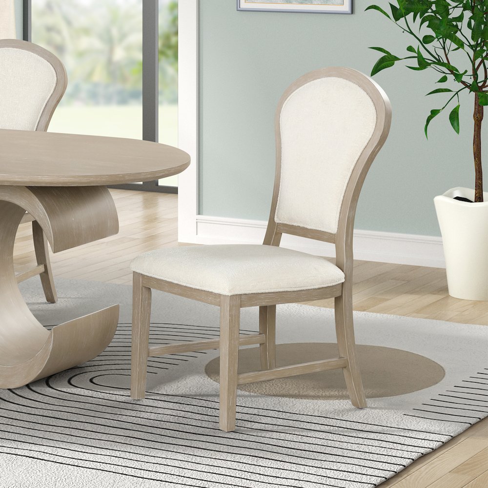 Gwendolyn Wood Dining Side Chair in Taupe (Set of 2). Picture 2