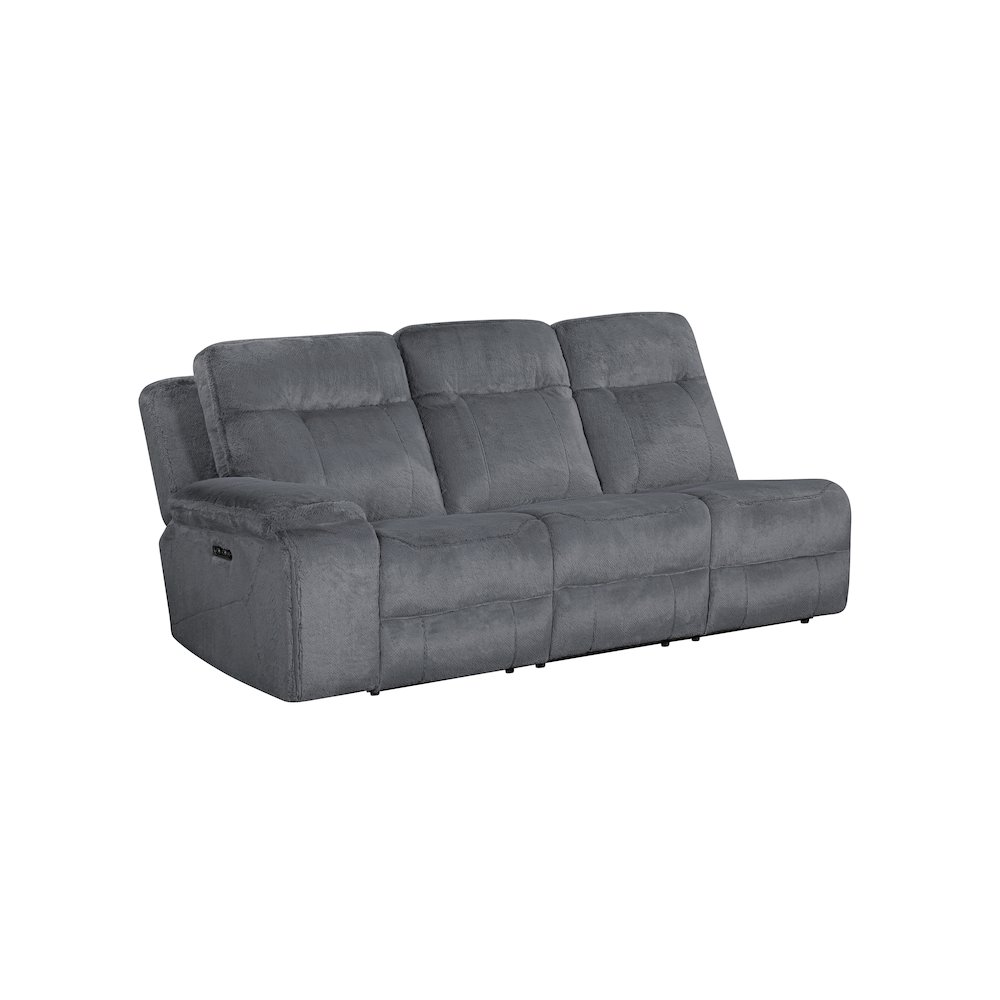 Teddy 3-Piece Fabric Power Sectional in Gray. Picture 5