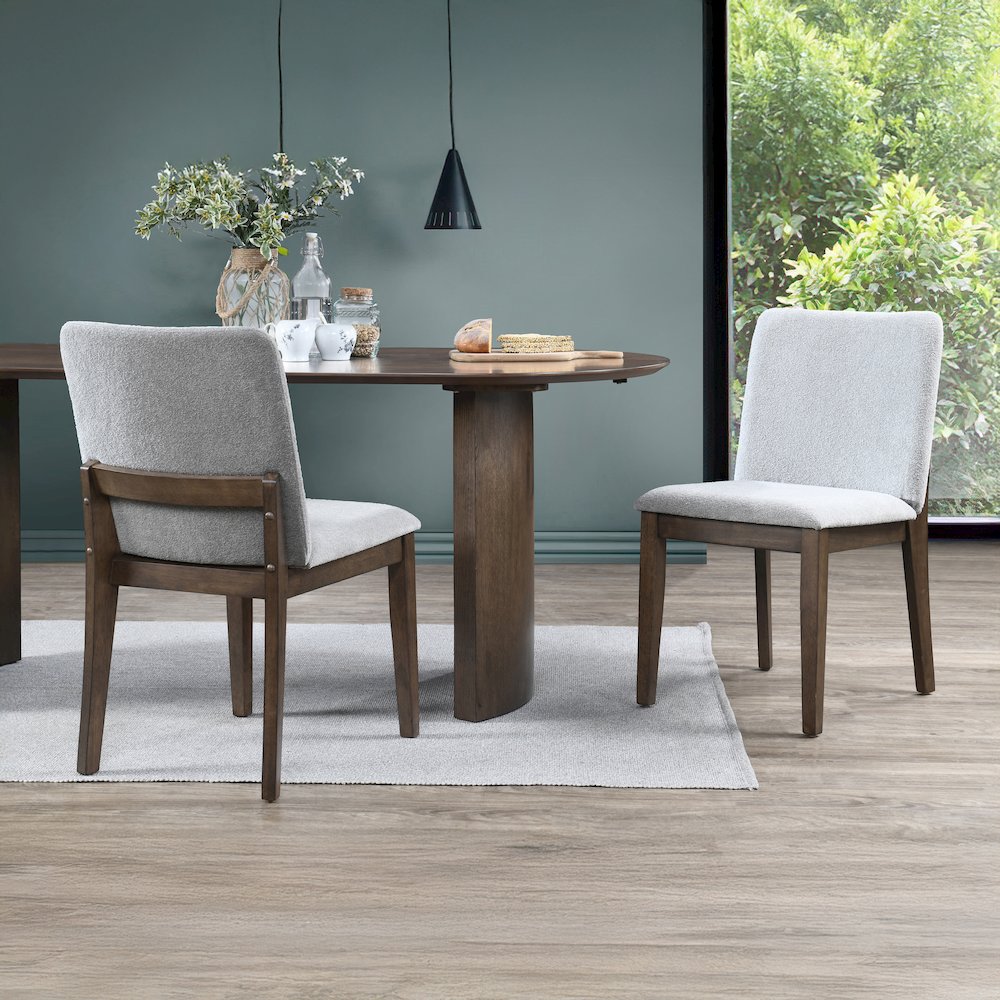 Kody Fabric Upholstered Dining Chair in Gray (Set of 2). Picture 8