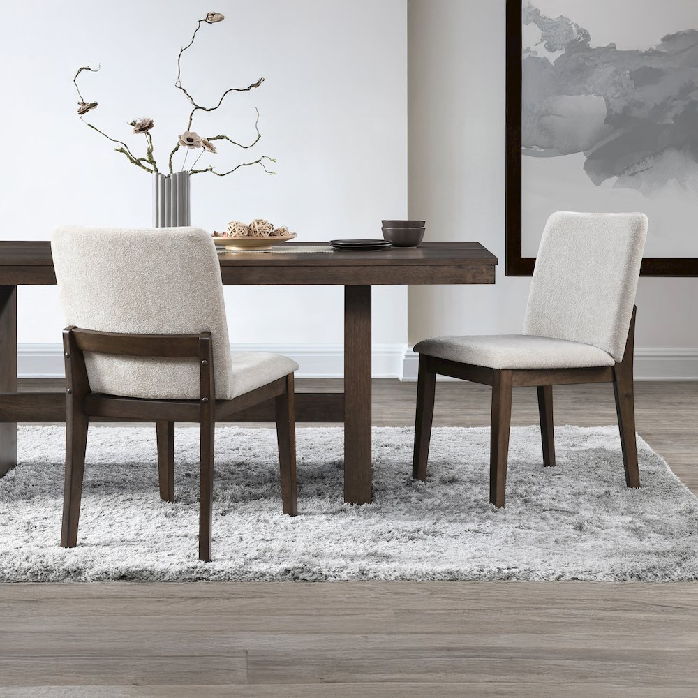 Kody Fabric Upholstered Dining Chair in Beige (Set of 2). Picture 10
