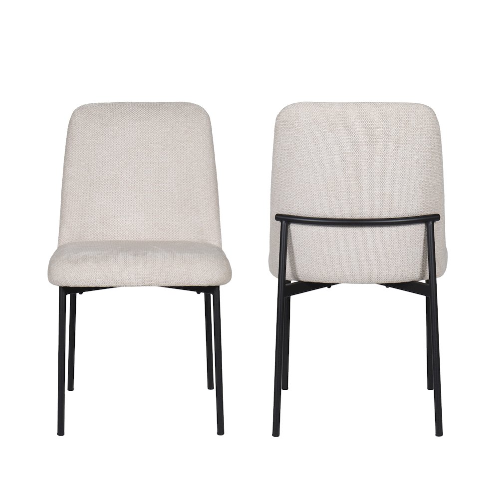 Erik Metal & Fabric Side Chair (Set of 2), Beige. Picture 1