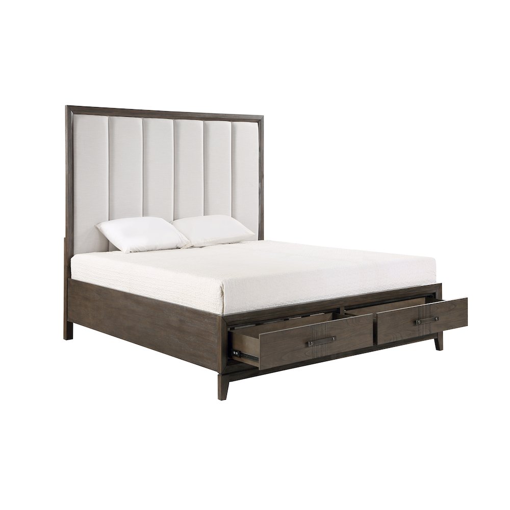 Landon Wood Queen Bed, Walnut. Picture 3