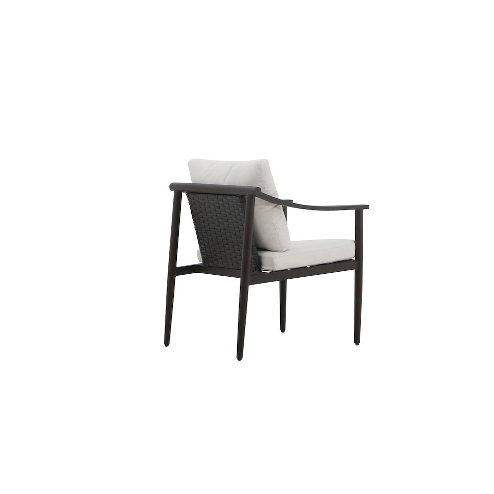 Moana Metal Patio Side Chair in Brown/Ivory (Set of 2). Picture 5