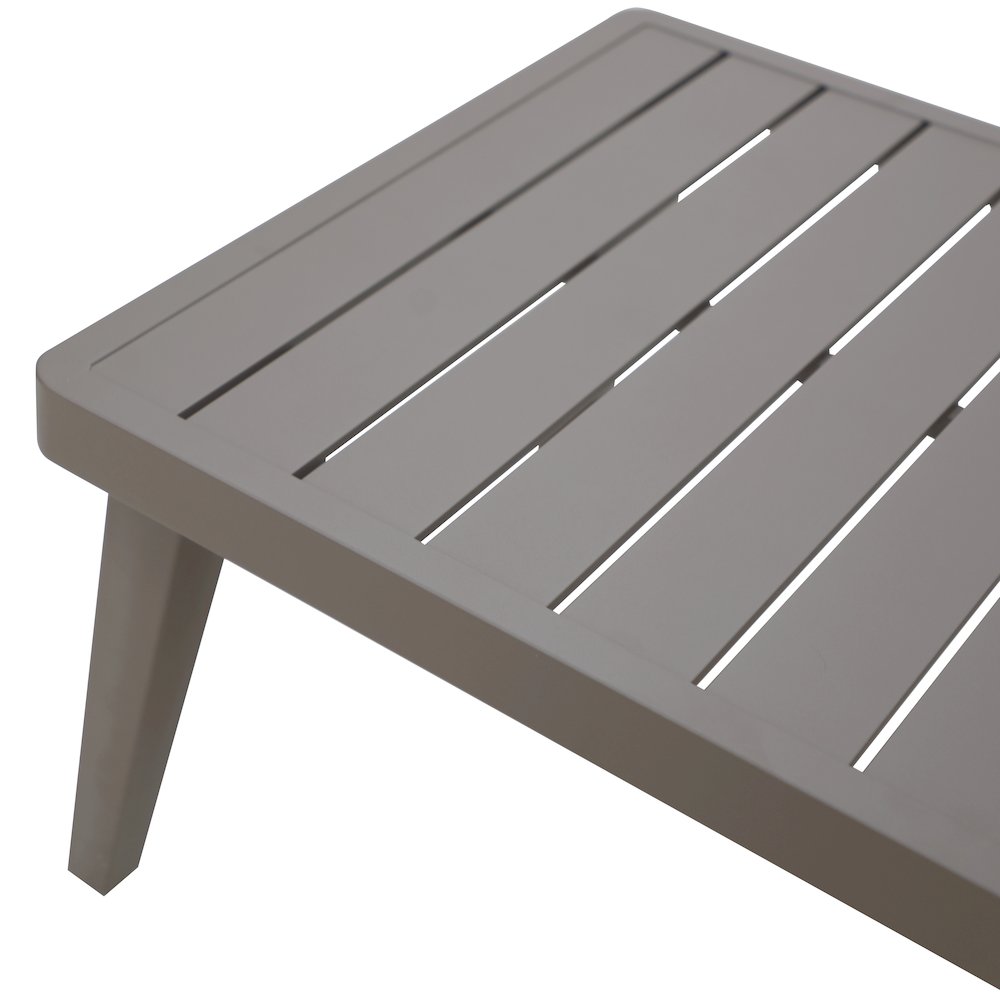 Genova Metal Patio Coffee Table in Brown. Picture 5