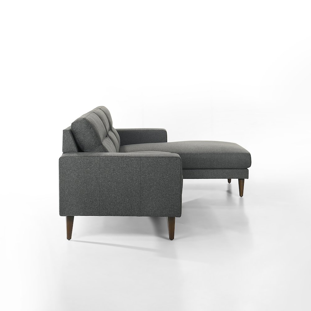 Vale 2-piece Polyester Fabric Chaise Sectional, Gray. Picture 4