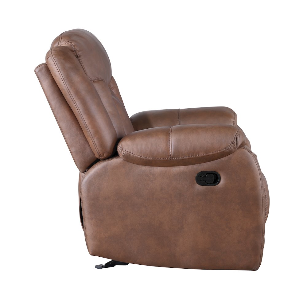 Morello Fabric Sofa with Dual Recliners, Brown. Picture 4