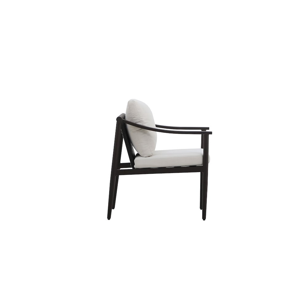 Moana Metal Patio Side Chair in Brown/Ivory (Set of 2). Picture 4