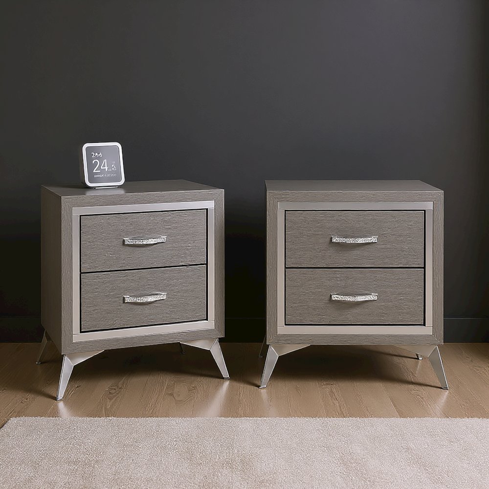 Huxley Wood Nightstand in Gray (Set of 2). Picture 6