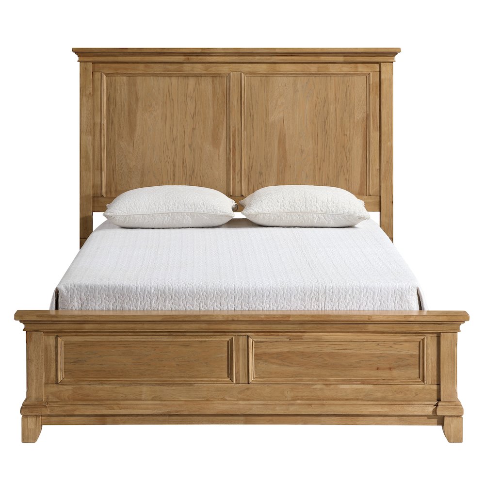 Sunstone Wood Queen Panel Bed in Honey Brown. Picture 2