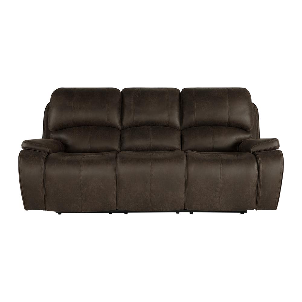 Brookings  Sofa W/Dual Recliner-Brown. Picture 2