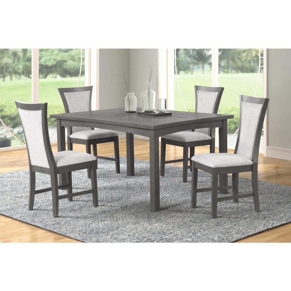 Flair  60" Dining Table & 4 Chairs (5 Pc Set)-Gray. Picture 8