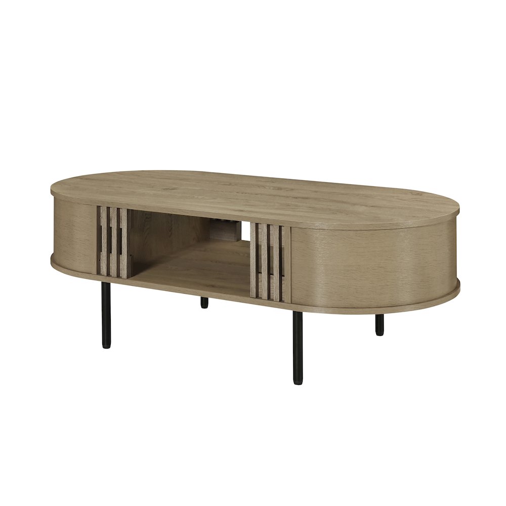Brax 47.25 in. Natural Oval Wood Coffee Table. Picture 1